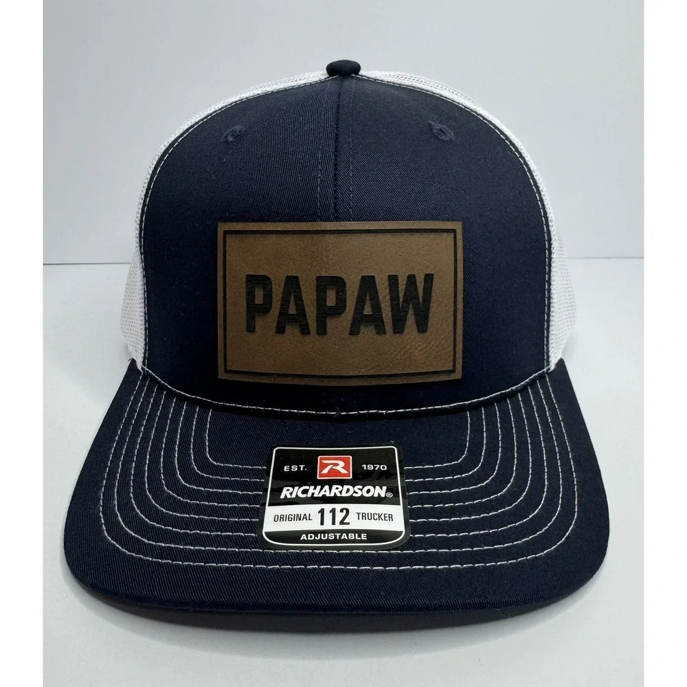 PAPAW Cap Richardson 112 Trucker Hat  Navy / White Grandpa Gift New